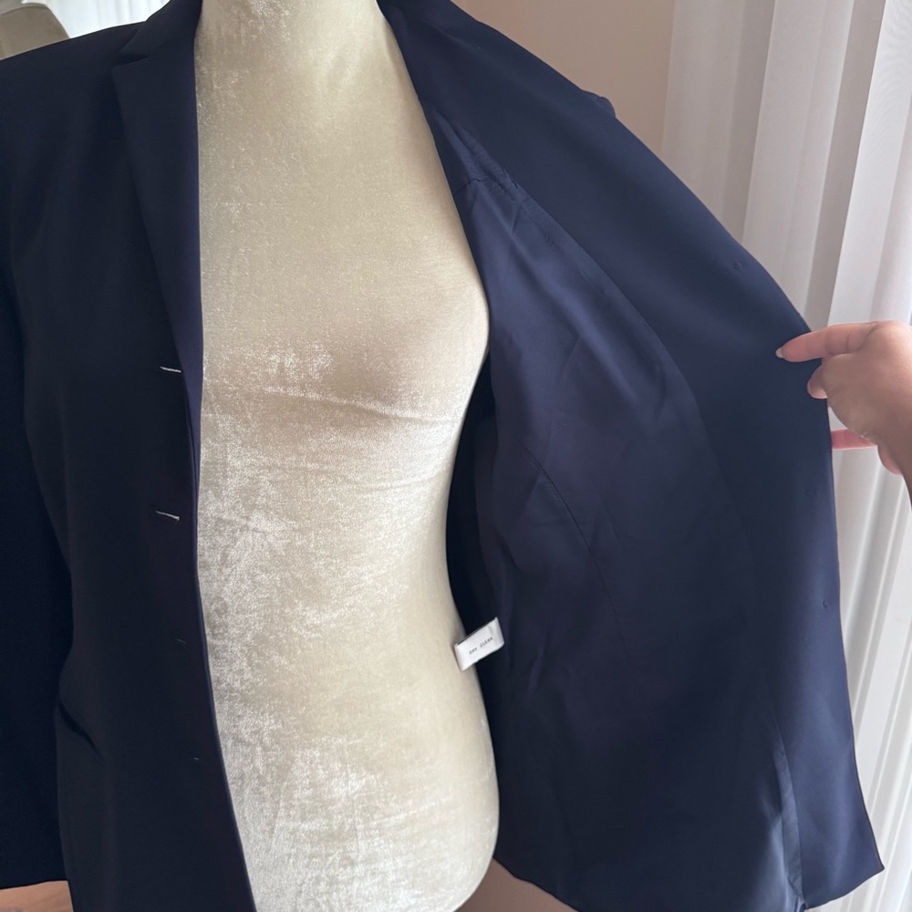 Valerie Stevens Vintage Navy Blue Blazer Size 8 Petite - Picture 9 of 10